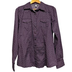 Cinch Purple Geometric Western Button Down Shirt Large Country Rodeo Cowboy